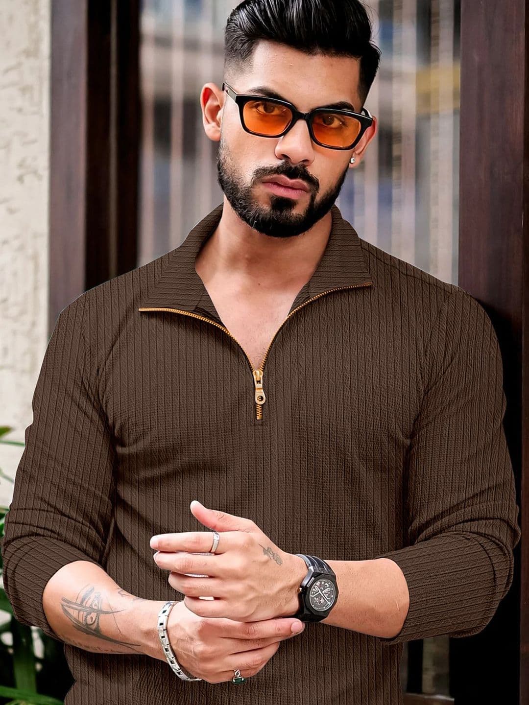 KAJARU Self Design Polo Collar T-shirt - view 1