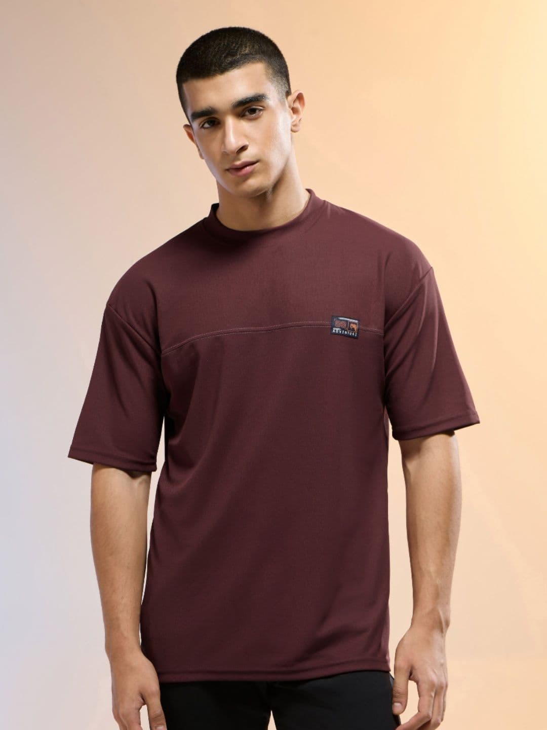 Technosport Men Solid Oversized Round Neck Sports T-shirt with MATPIQ - view 1