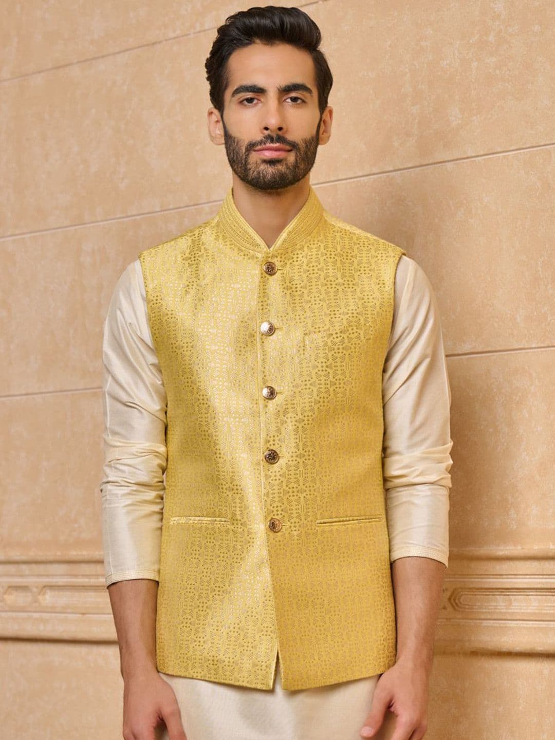 Tasva Woven Design Nehru Jackets - view 1