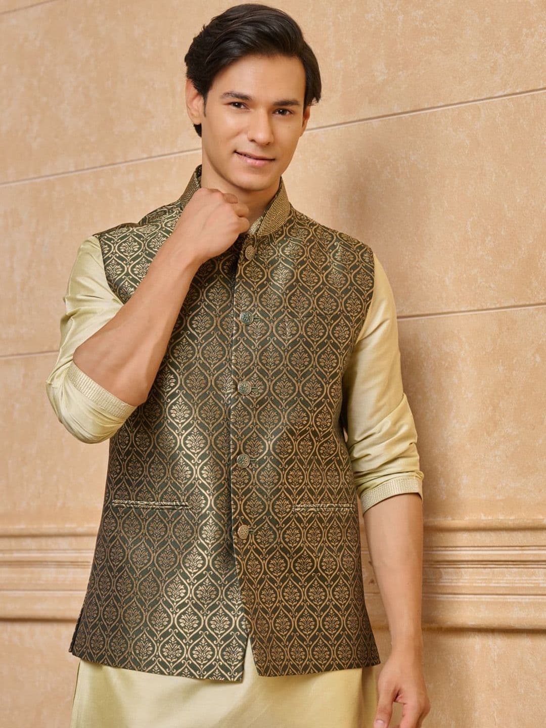 Tasva Woven Design Nehru Jackets - view 1