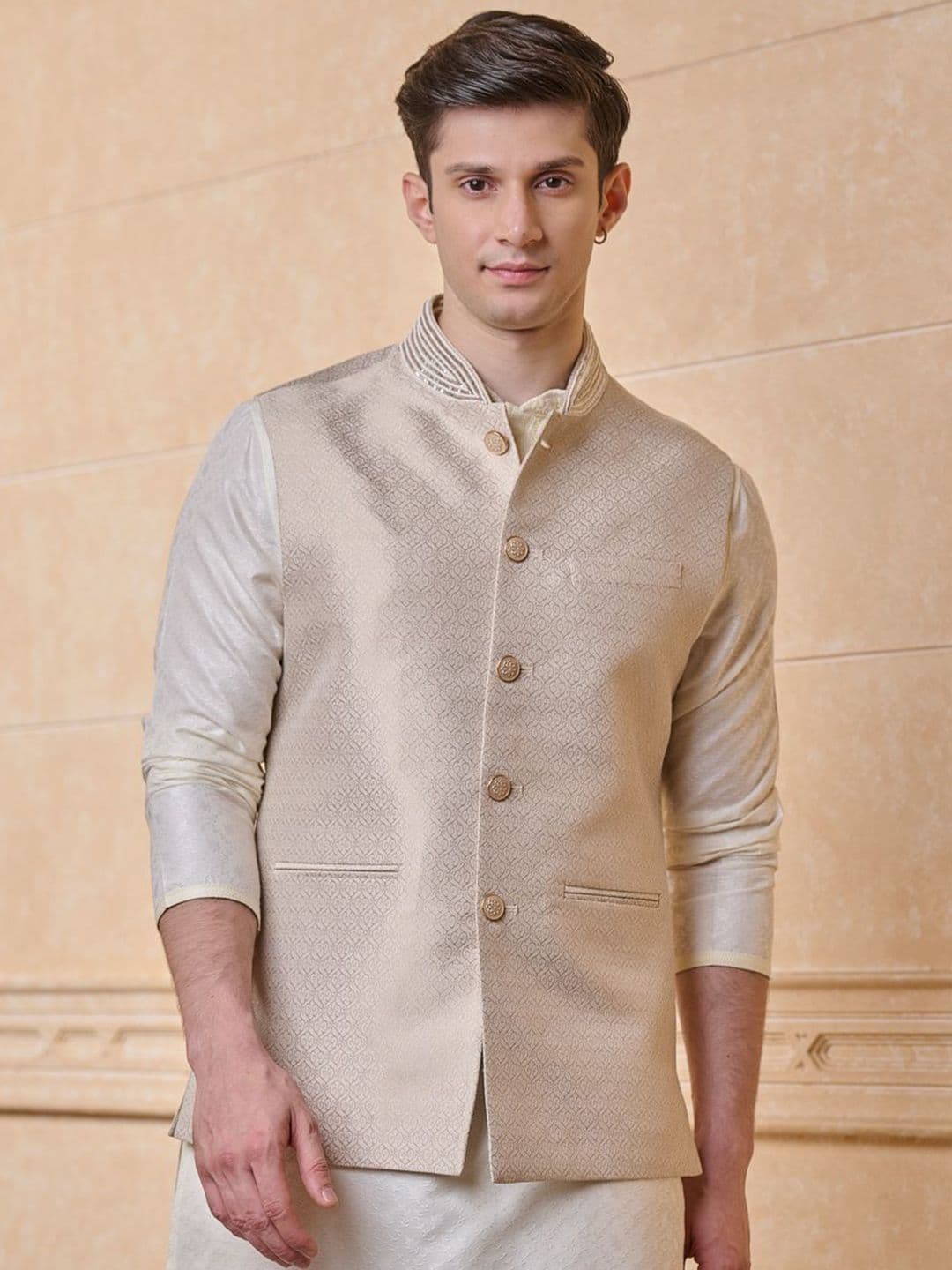 Tasva Woven Design Nehru Jackets - view 1