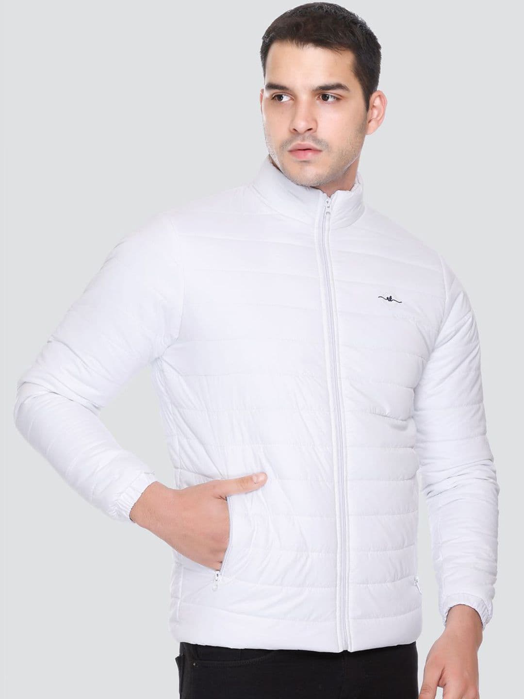 Rare Times Striped Mock Collar Lightweight Puffer Jacket - view 1