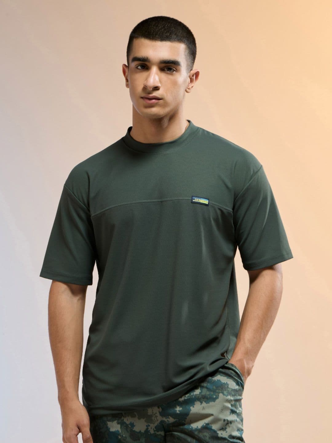 Technosport Men Solid Oversized Round Neck Sports T-shirt with MATPIQ - view 1