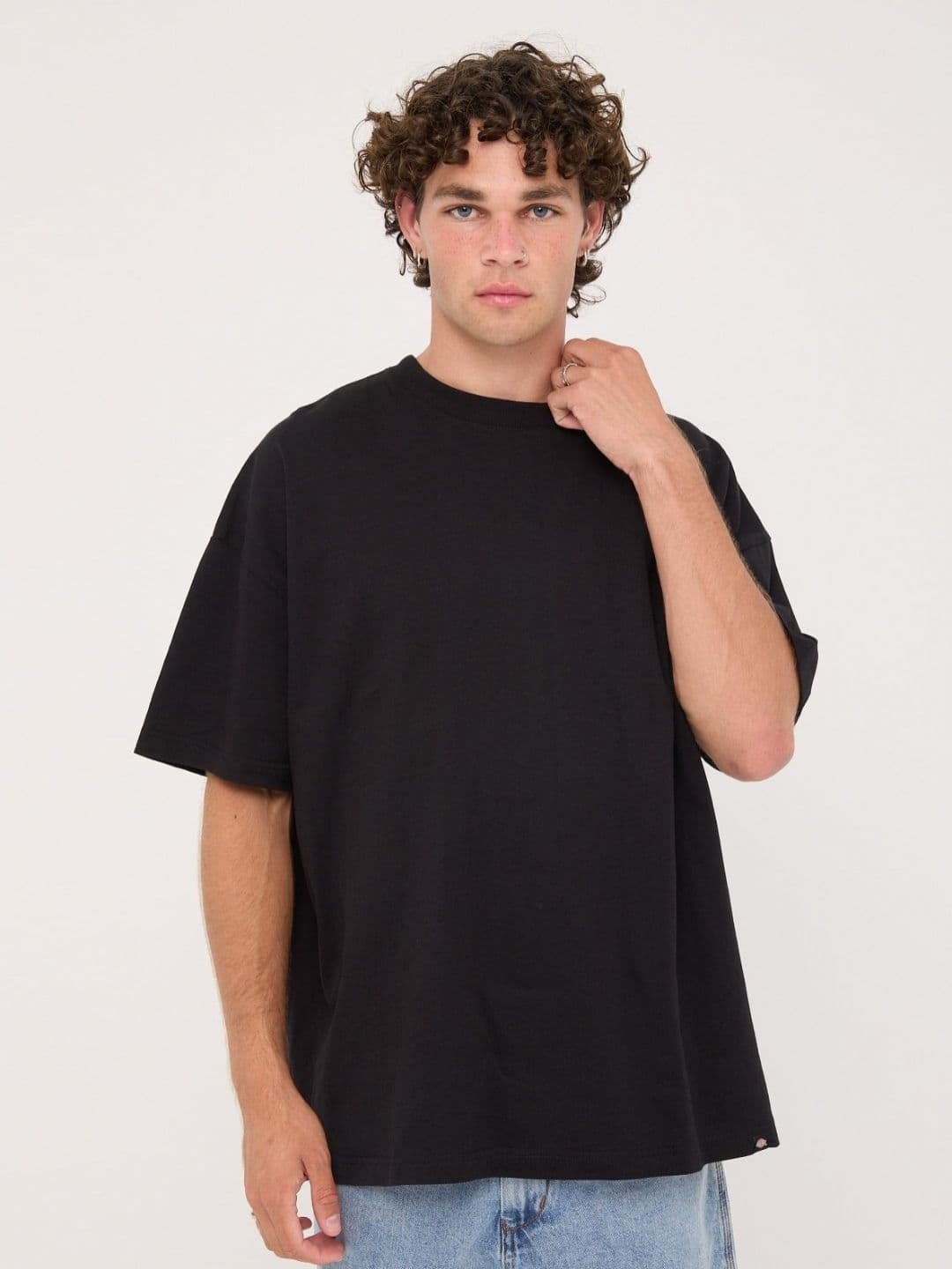 SMAN Men Solid Round Neck Oversized T-shirt - view 1
