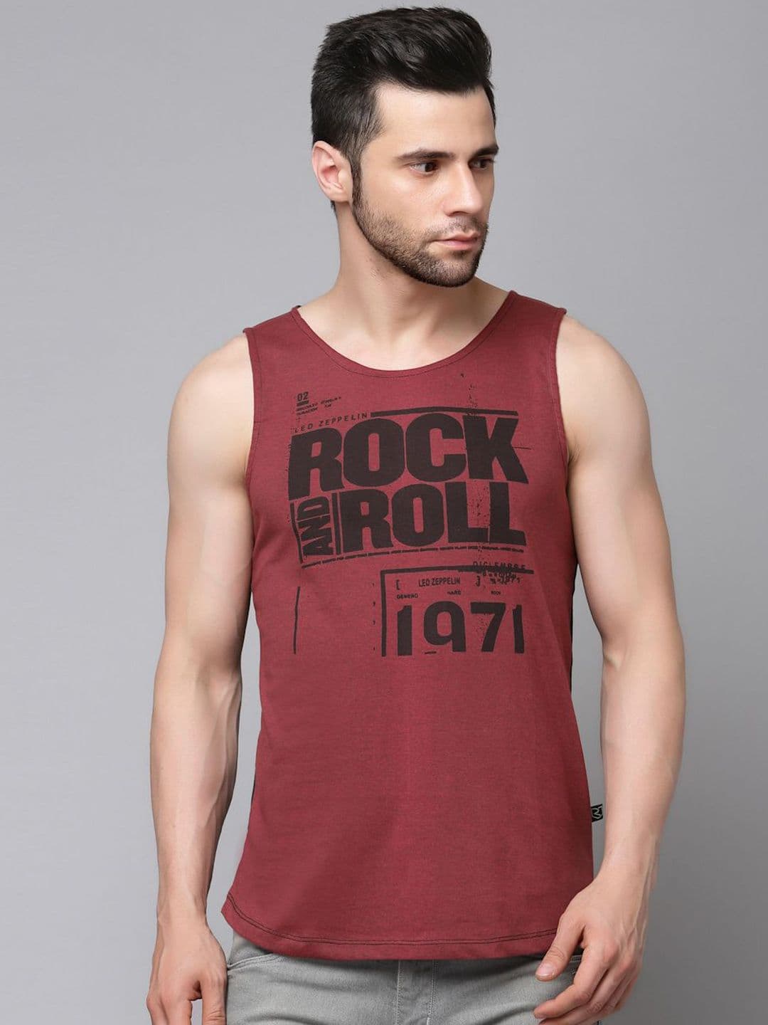Metronaut Pure Cotton Printed Round Neck Gym Vest MNT-SD02201033RL - view 1
