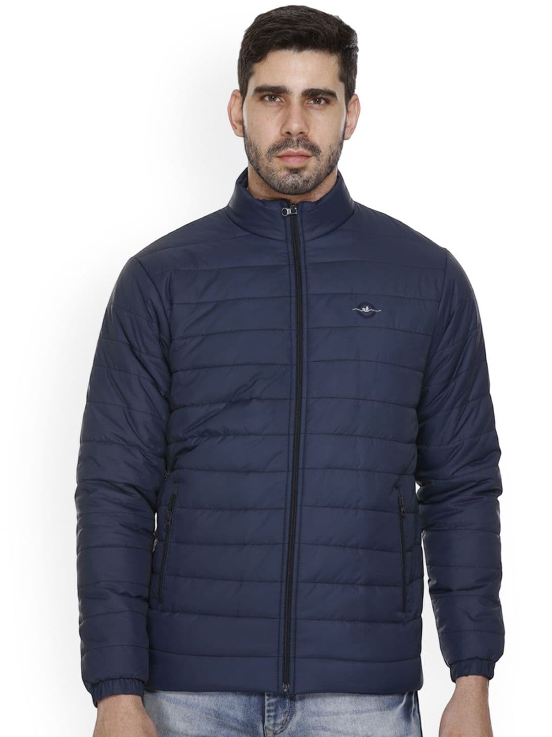 Rare Times Men Stand Collar Solid Lightweight Casual Puffer Jacket - view 1