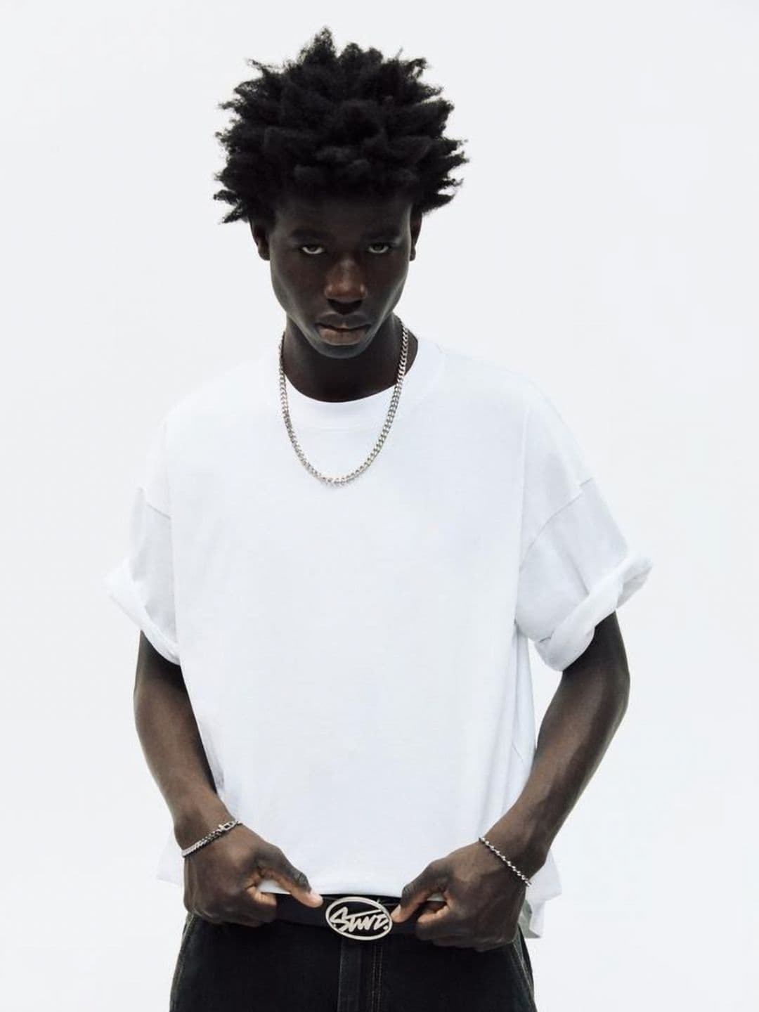SMAN Oversized Round Neck Cotton T-shirt - view 1