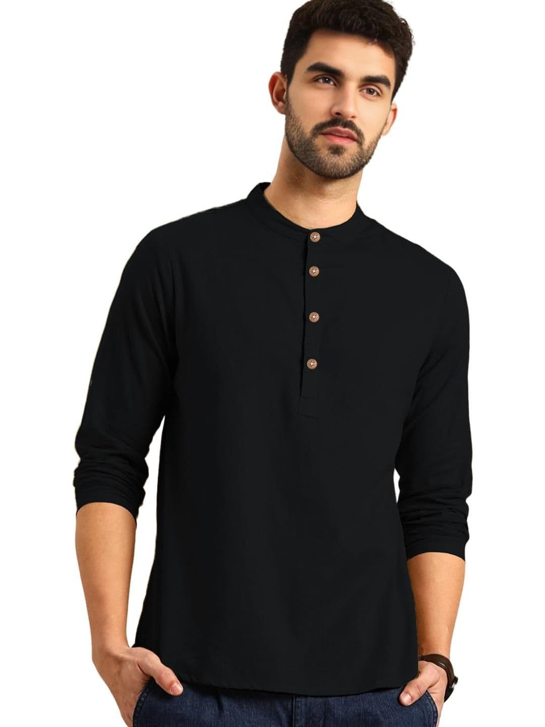 BHUVIKOO Men Black Kurtas - view 1