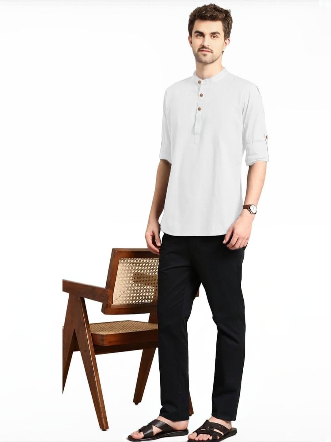 BHUVIKOO Men White Kurtas - view 1