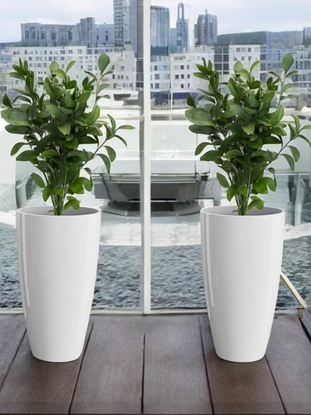 Go Hooked 14 Inch Tower Pots for Indoor & Outdoor Plants pack of 2 - view 1