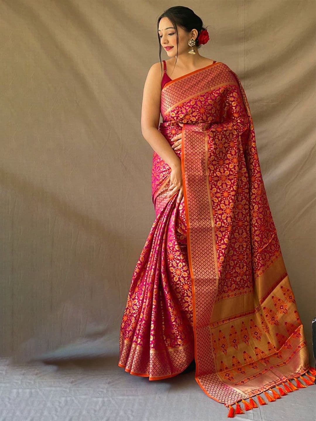 all about you Woven Design Zari Patola Saree - view 1