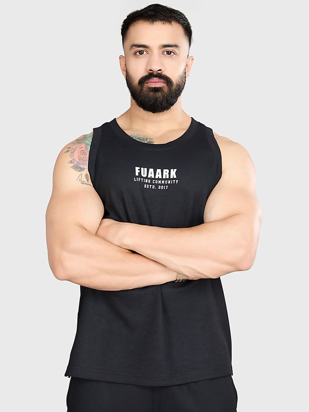 FUAARK Printed Drip Oversized Fit Gym & Workout Vest 1Drip Oversized Tank Black-S - view 1