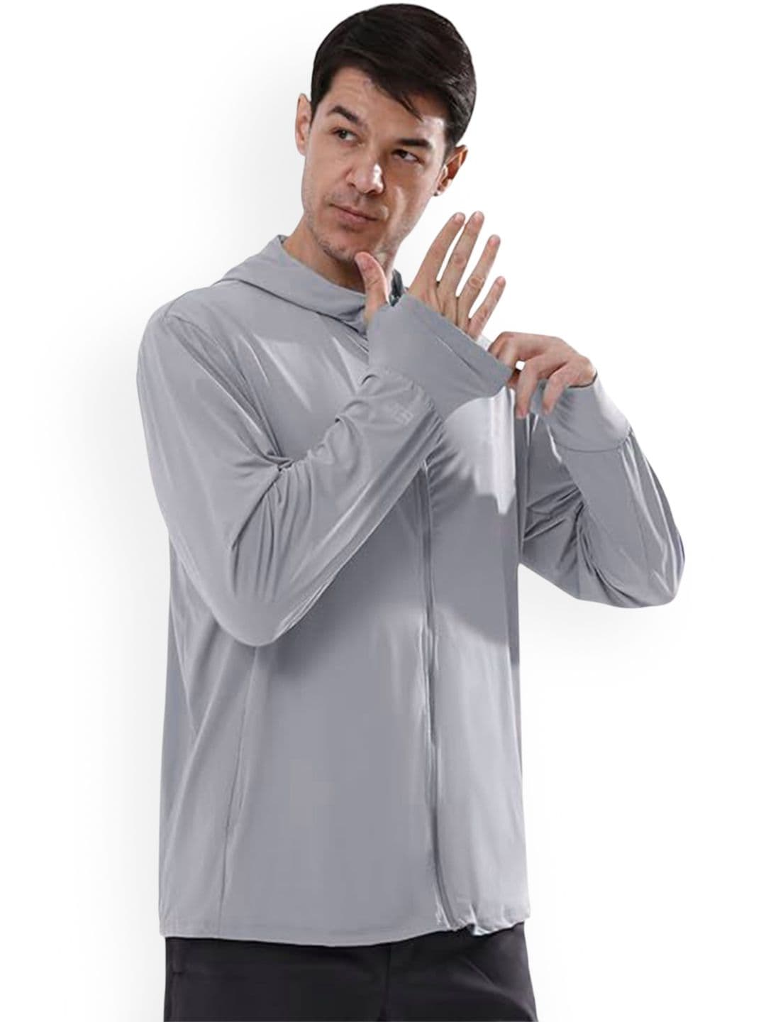Alexvyan Men Solid Hooded Lightweight Sporty Jacket - view 1
