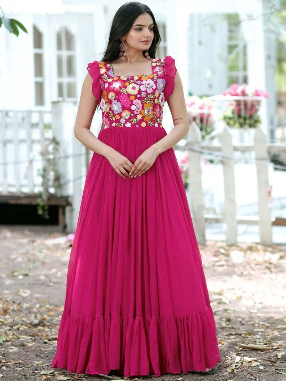FoxDX Embroidered Gown Maxi Dress - view 1