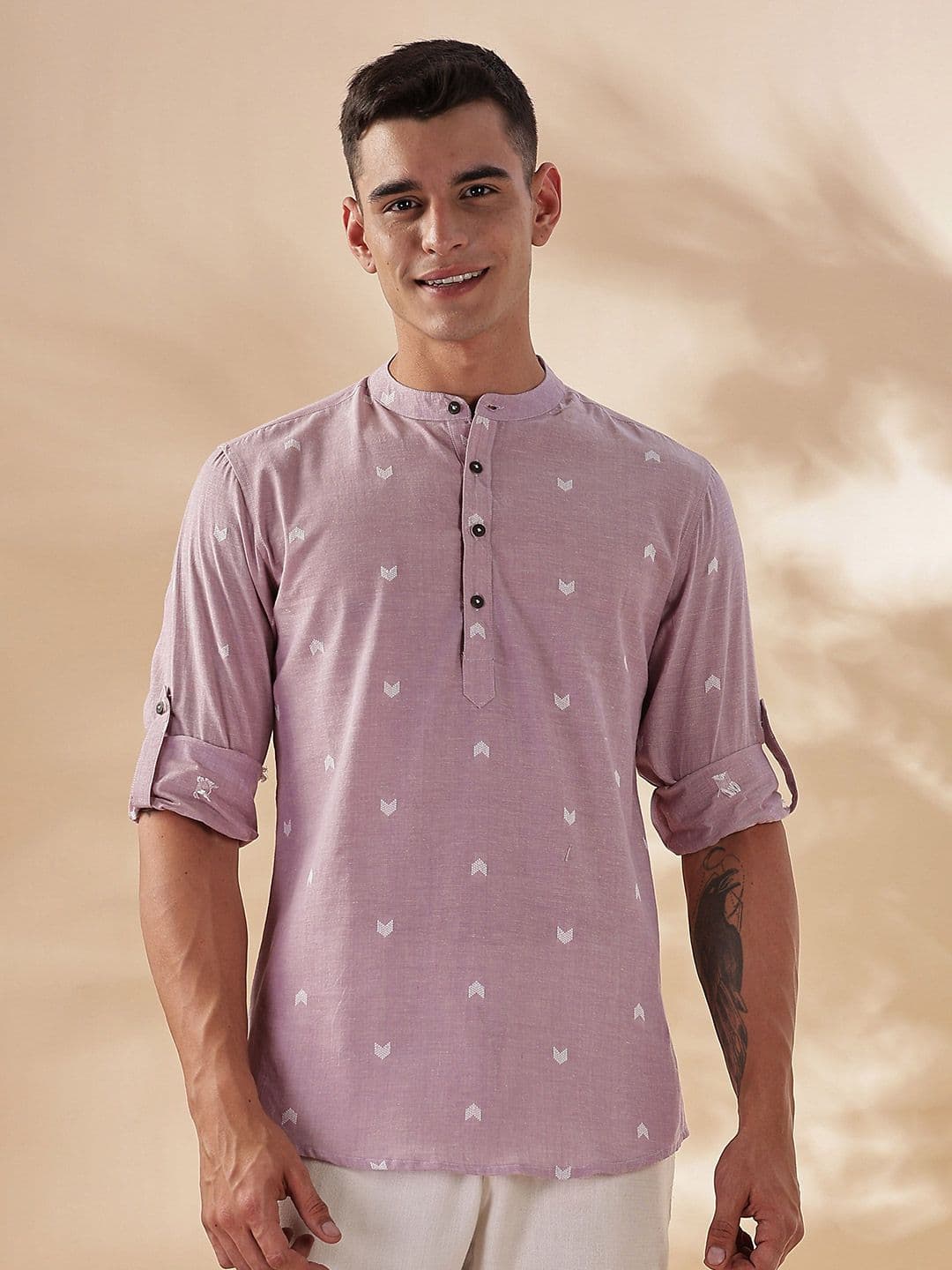 Anouk Men Embroidered Thread Work Dobby Handloom Kurta - view 1