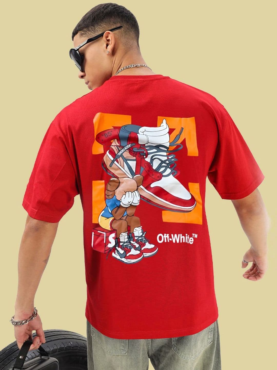 BDSQUARE Men Graphic Printed Round Neck Cotton Oversized T-shirt - view 1