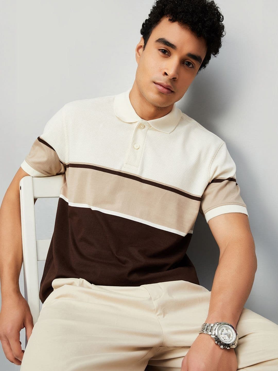 max Colourblocked Polo Collar Regular Fit T-Shirt - view 1