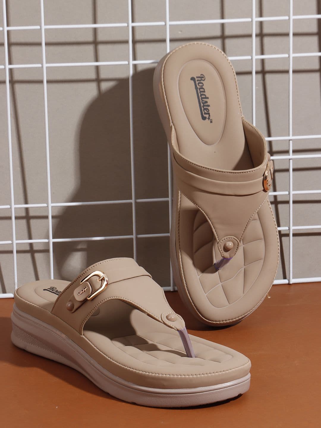 Roadster Wedge Sandals with Buckles - view 1