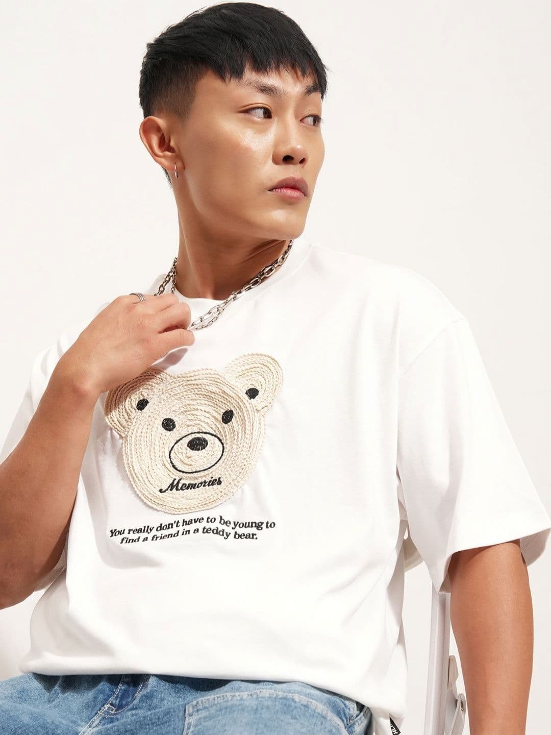 HIGHLANDER Graphic Printed Round Neck Drop-Shoulder Sleeves Oversized T-shirt - view 1