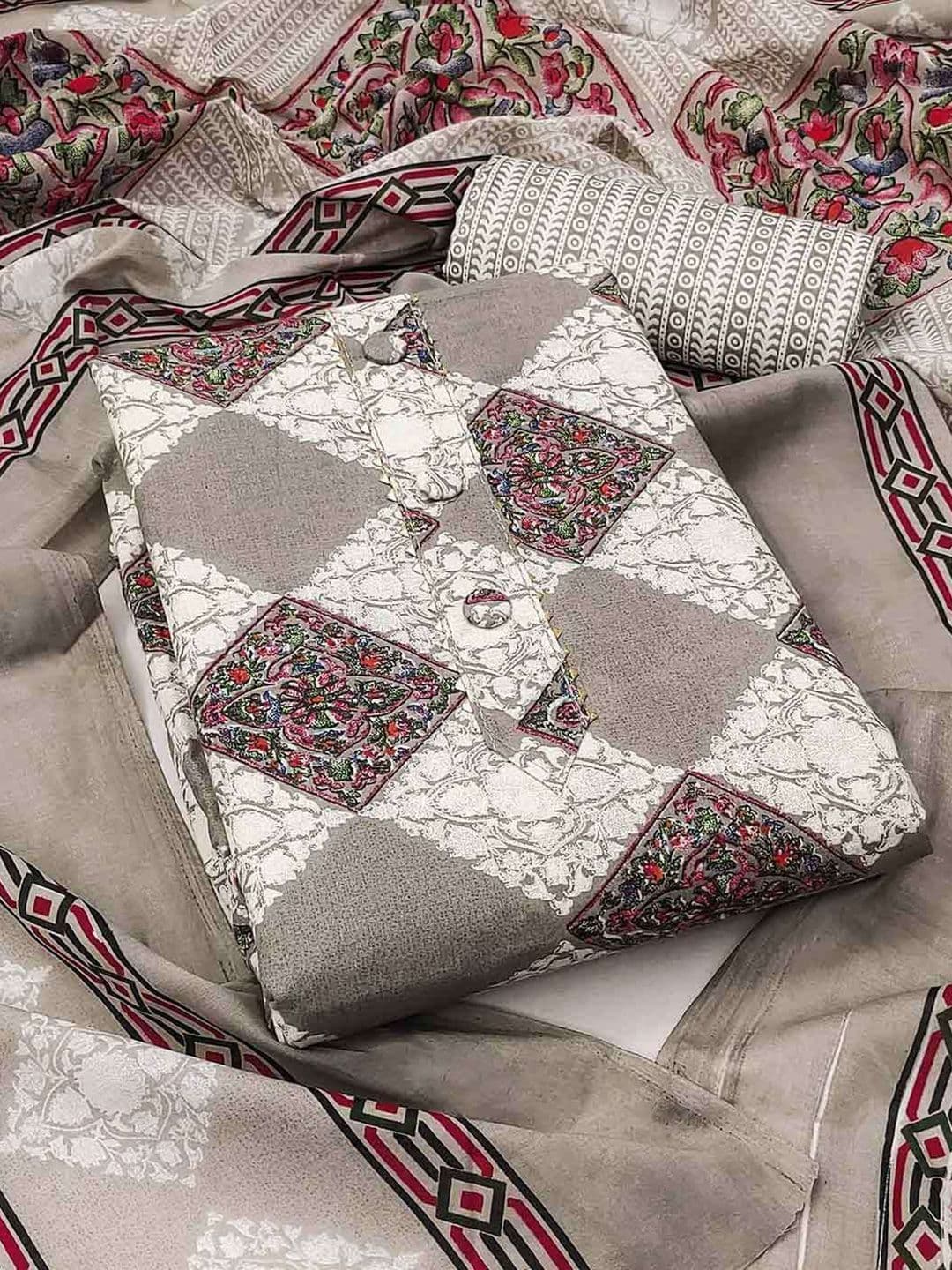 CLEMIRA Ethnic Motifs Printed Unstitched Dress Material - view 1