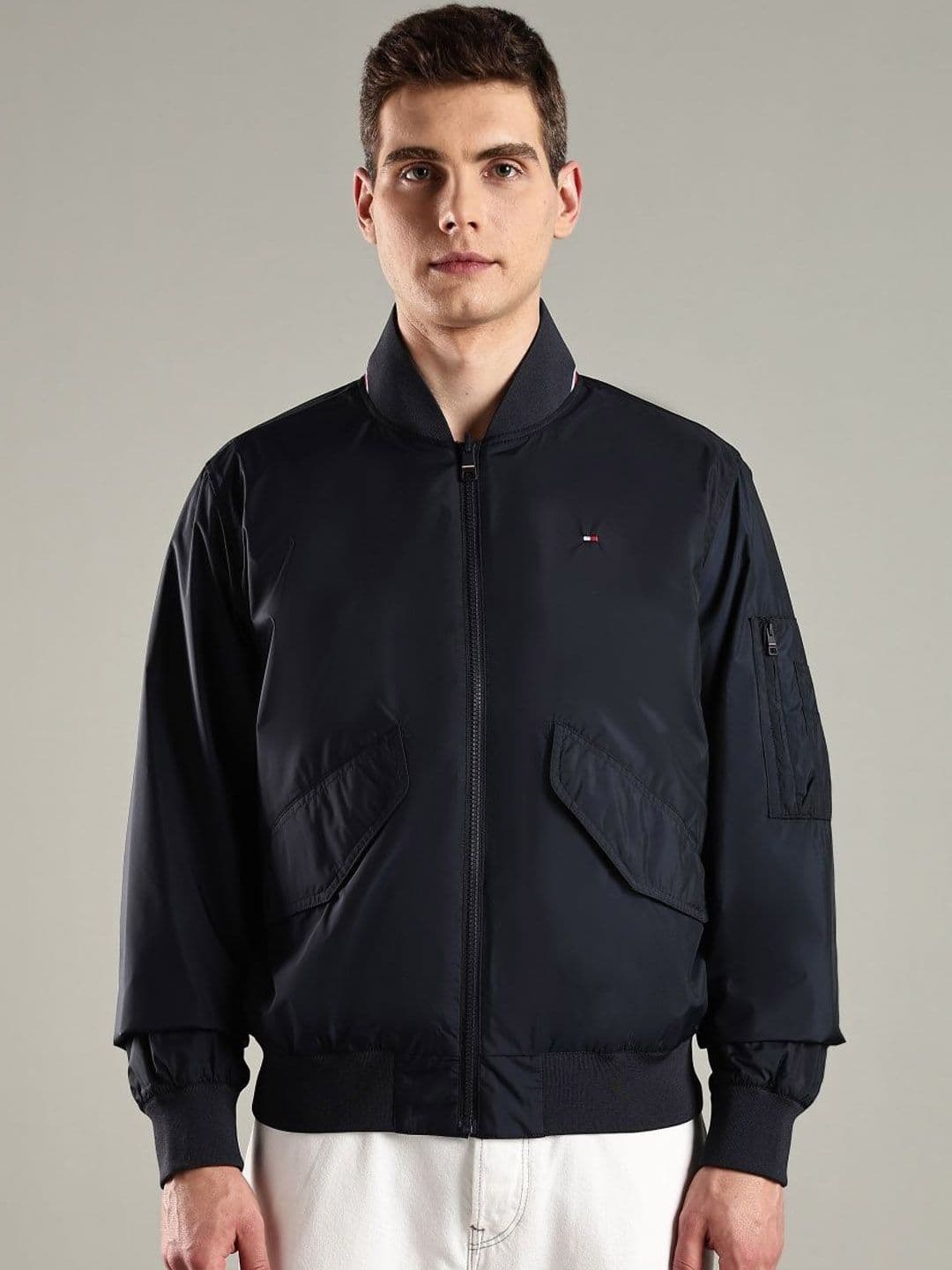 Tommy Hilfiger Stand Collar Relaxed Fit Bomber Jacket - view 1