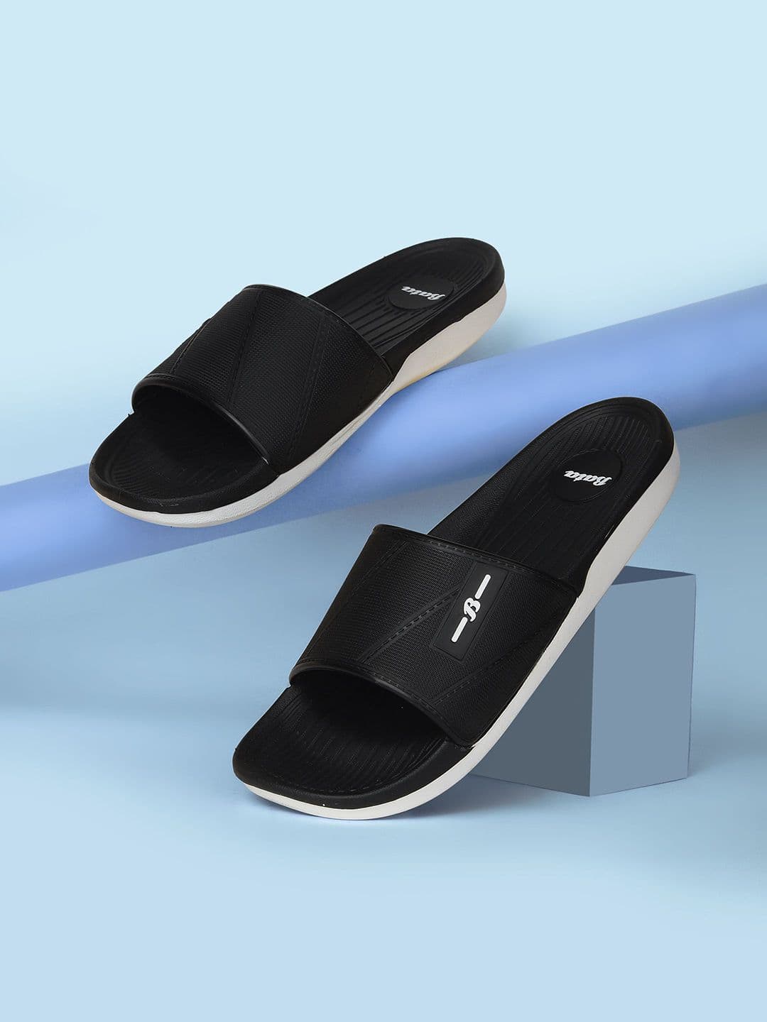 Bata Men Textured Comfortable Easy Slip-On Open Toe Flats - view 1