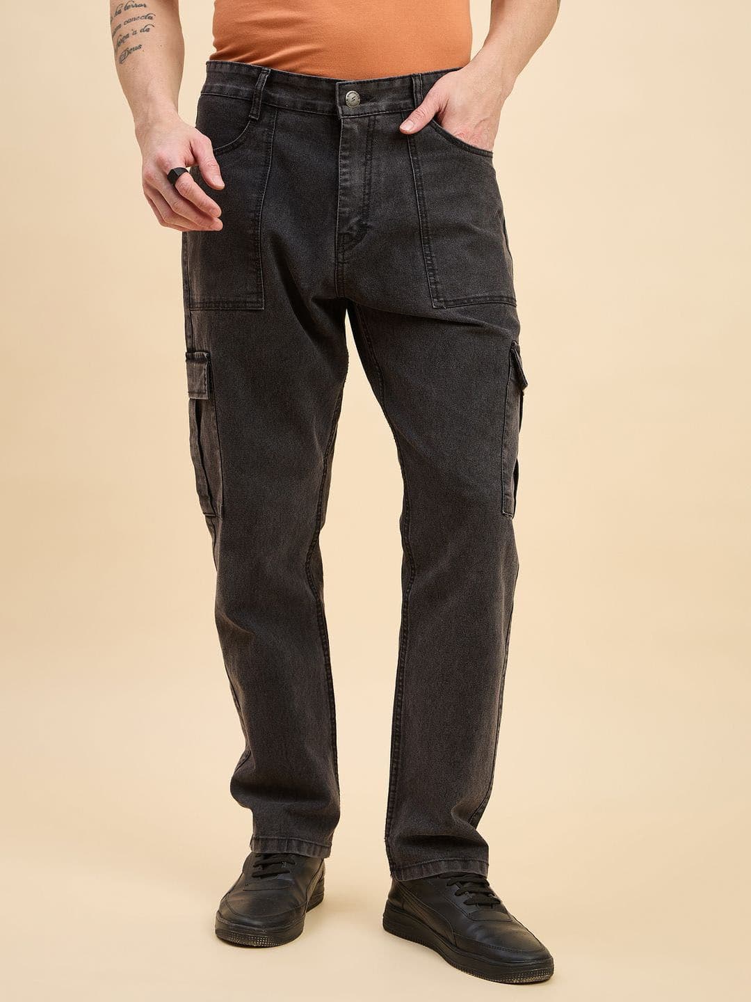 STUDIO NEXX Men Straight Fit Mid-Rise Stretchable Crago Jeans - view 1