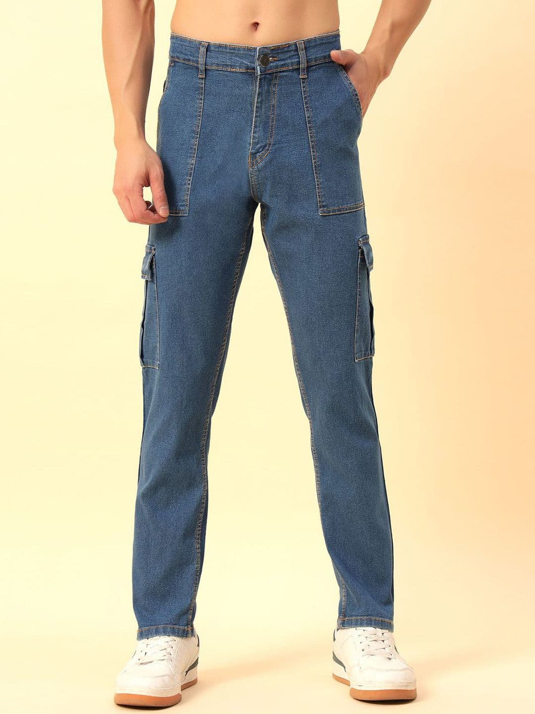 STUDIO NEXX Men Straight Fit Mid-Rise Stretchable Jeans - view 1