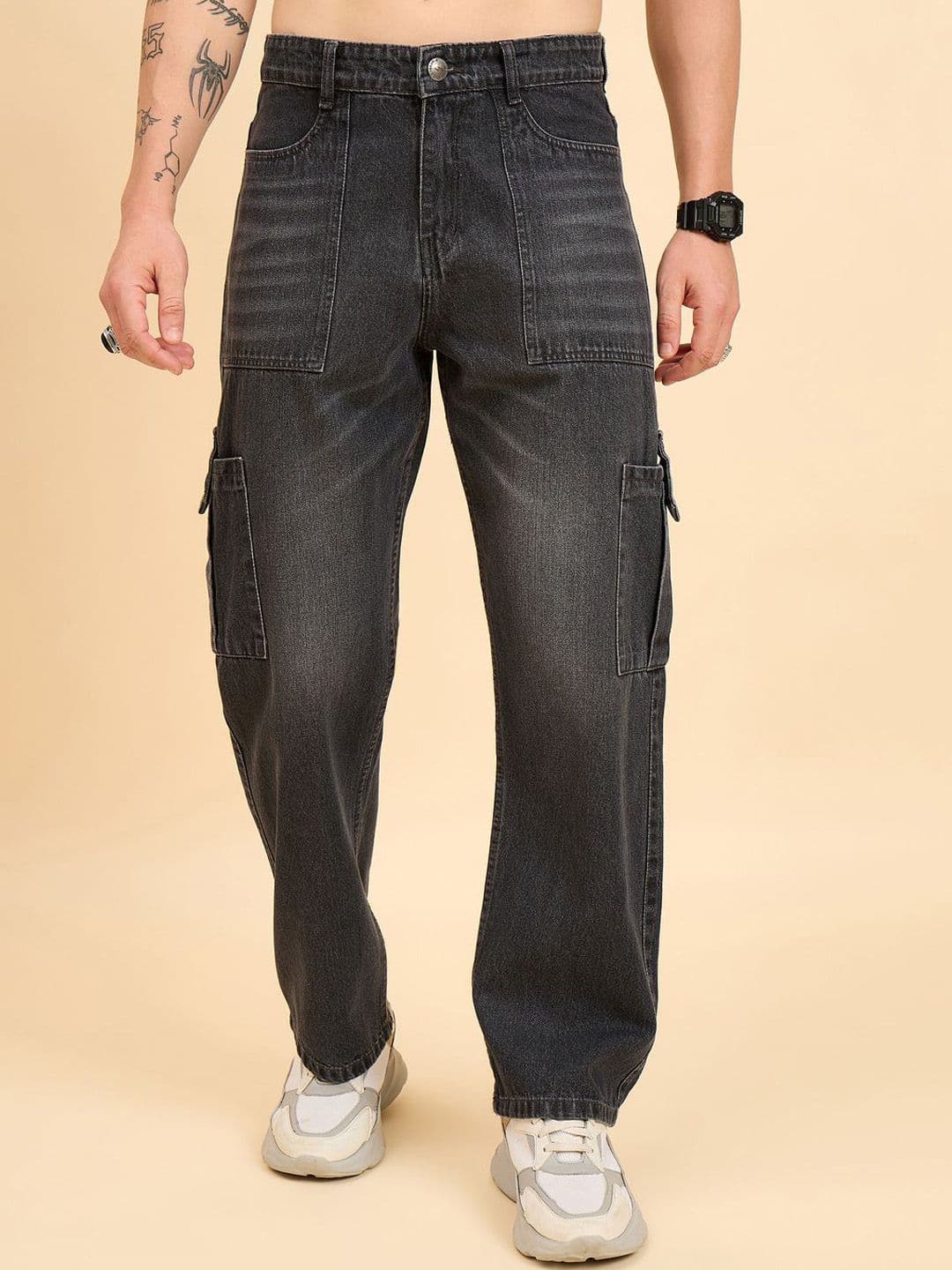 STUDIO NEXX Men Baggy Mid-Rise Light Fade Cotton Jeans - view 1