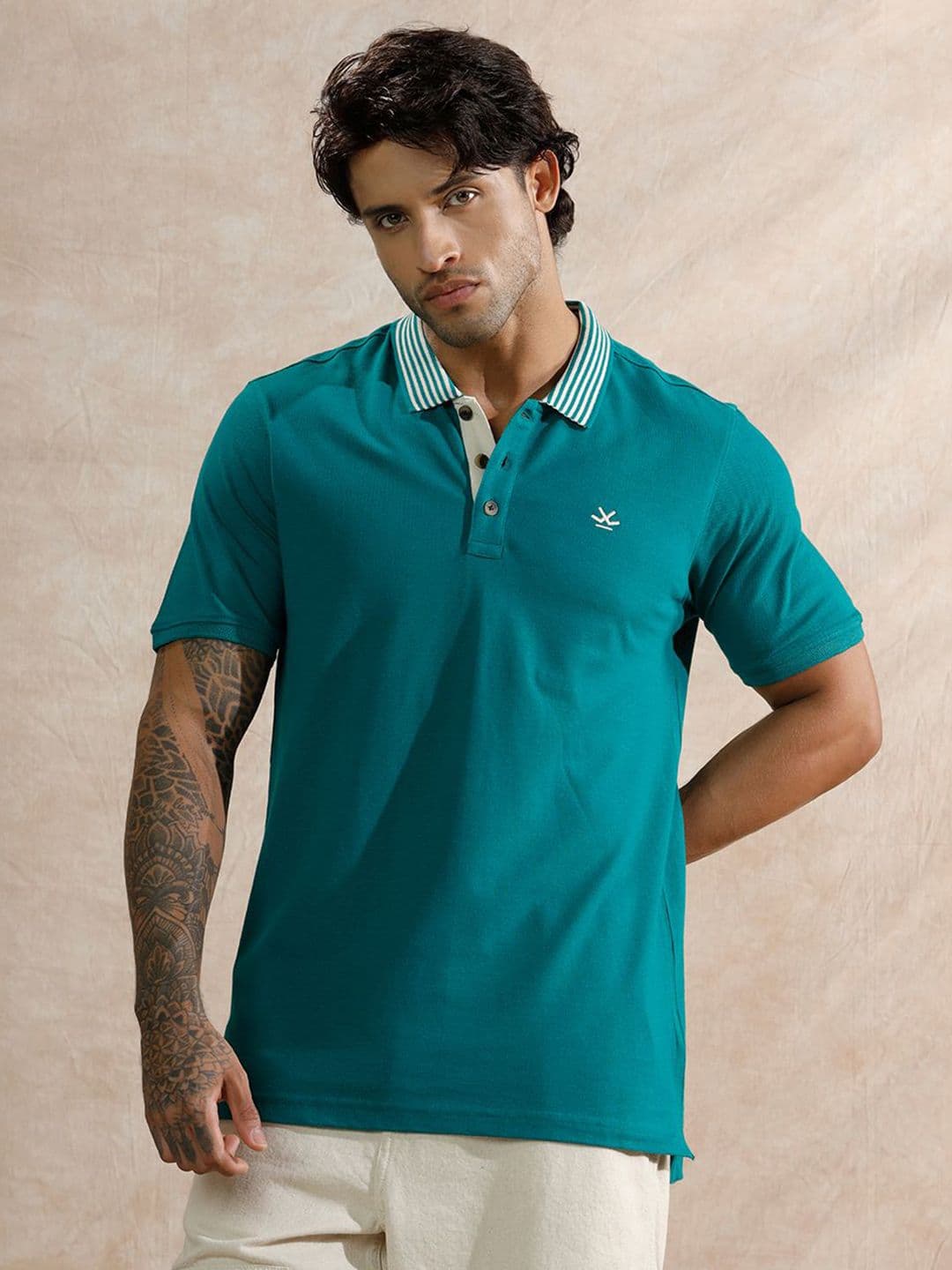 WROGN Polo Collar Slim Fit Cotton T-shirt - view 1