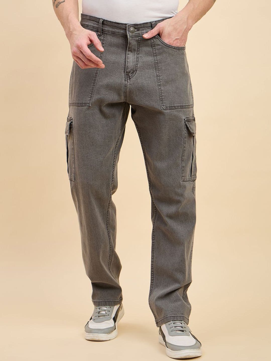 STUDIO NEXX Men Cotton Straight Fit Mid-Rise Light Fade Jeans - view 1