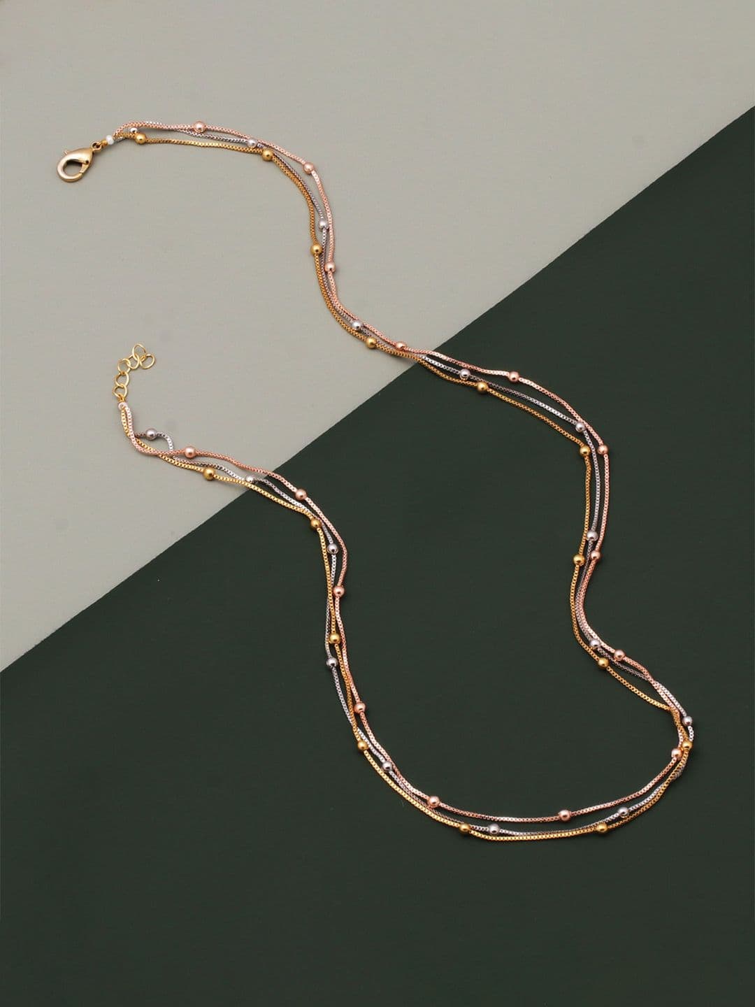 BELWICK Unisex Brass-Plated Artificial Beaded Minimal Chain - view 1