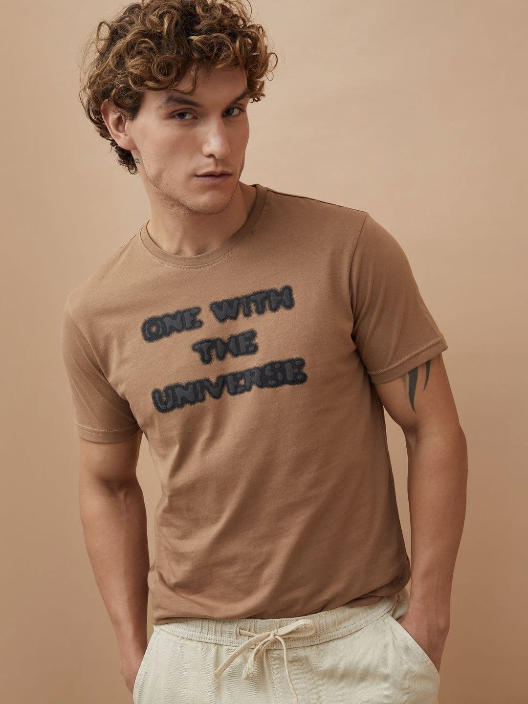 Forca by Lifestyle Men Typography Printed Round Neck Cotton T-shirt - view 1