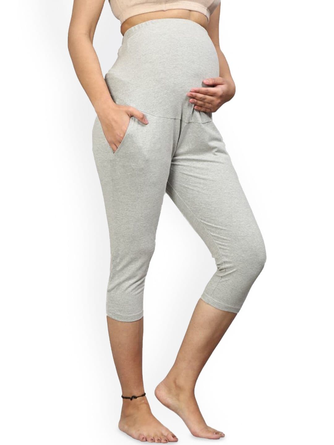 Lenam Women Stretchable Maternity Three-Fourth Length Leggings With Adjustable Waist - view 1