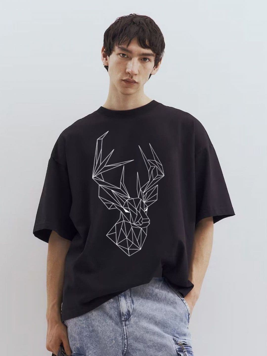 TOGS & TERRE Graphic Printed Round Neck Cotton Classic Oversized Loose Fit T-shirt - view 1
