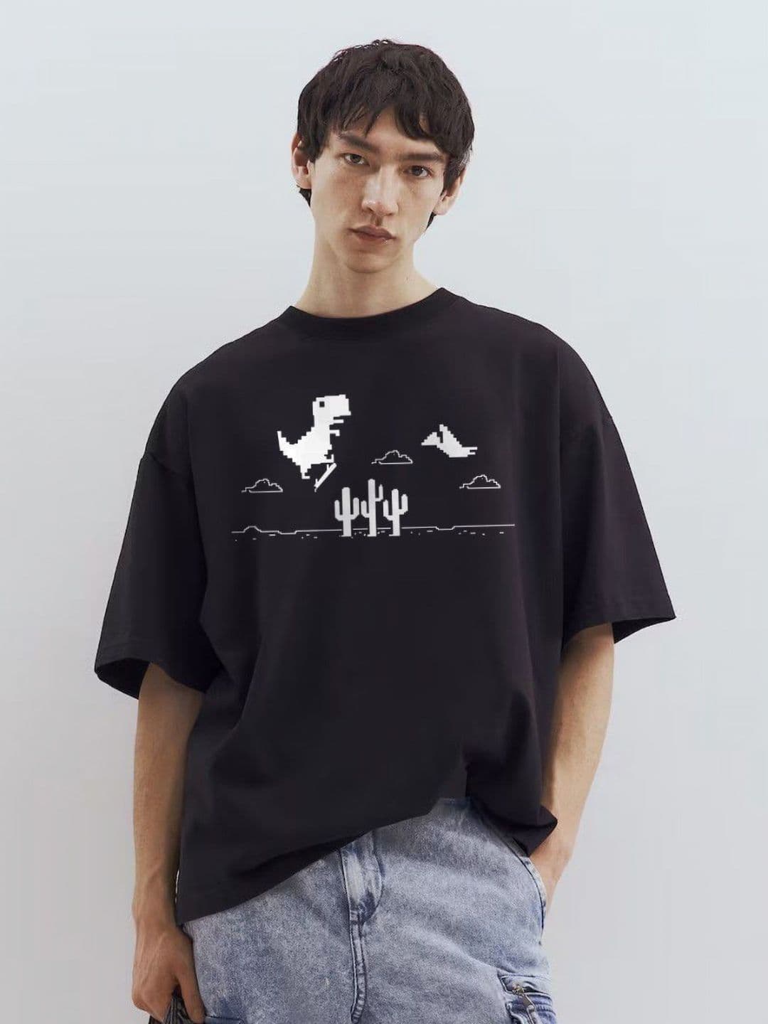 TOGS & TERRE Graphic Printed Round Neck Cotton Classic Oversized Loose Fit T-shirt - view 1