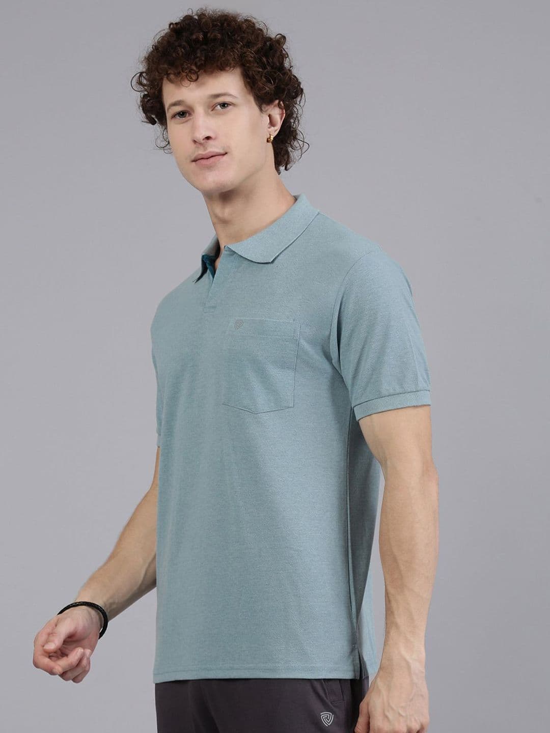 Lux Cozi Men Solid Polo Collar Cotton T-shirt - view 1