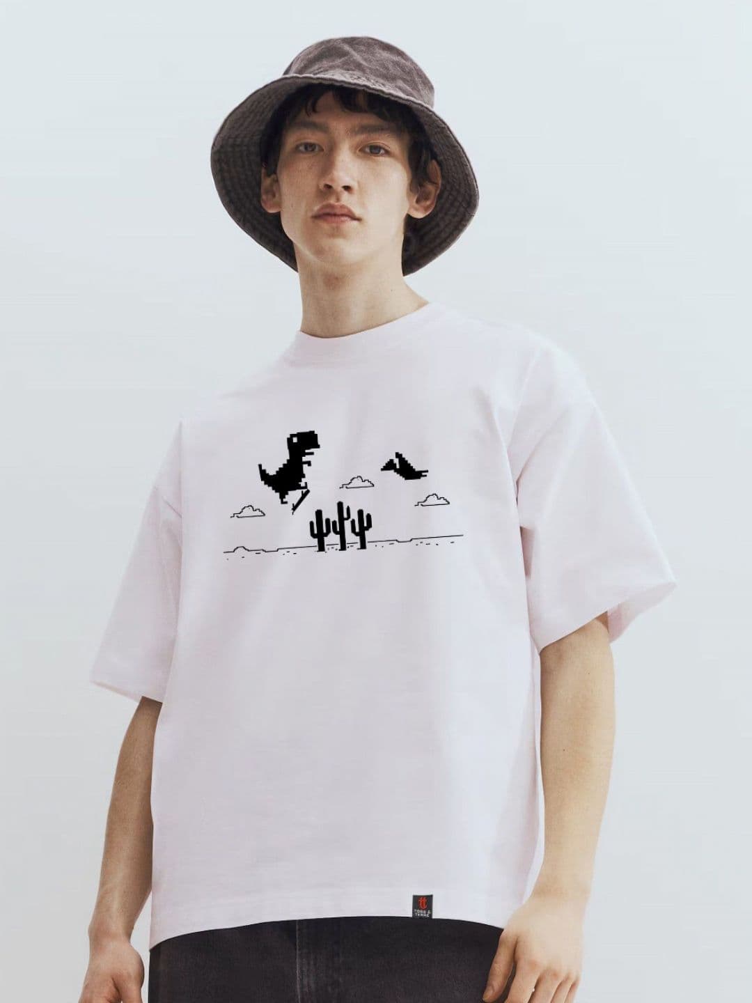 TOGS & TERRE Graphic Printed Round Neck Cotton Classic Oversized Loose Fit T-shirt - view 1