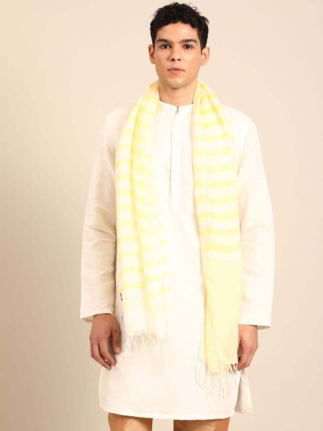Linen Club Unisex Striped Pure Linen Stole - view 1