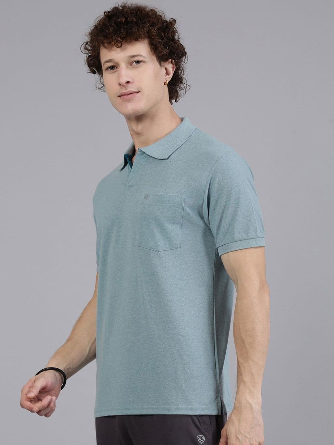 Lux Cozi Men Solid Polo Collar Cotton T-shirt - view 1