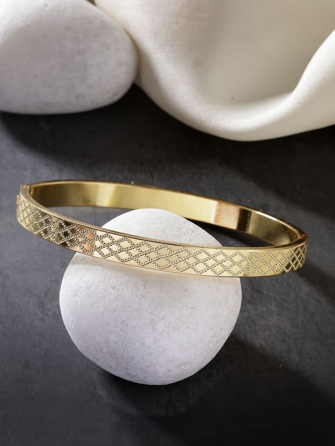 Anouk Men Gold-Plated Stainless Steel Kada Bracelet - view 1