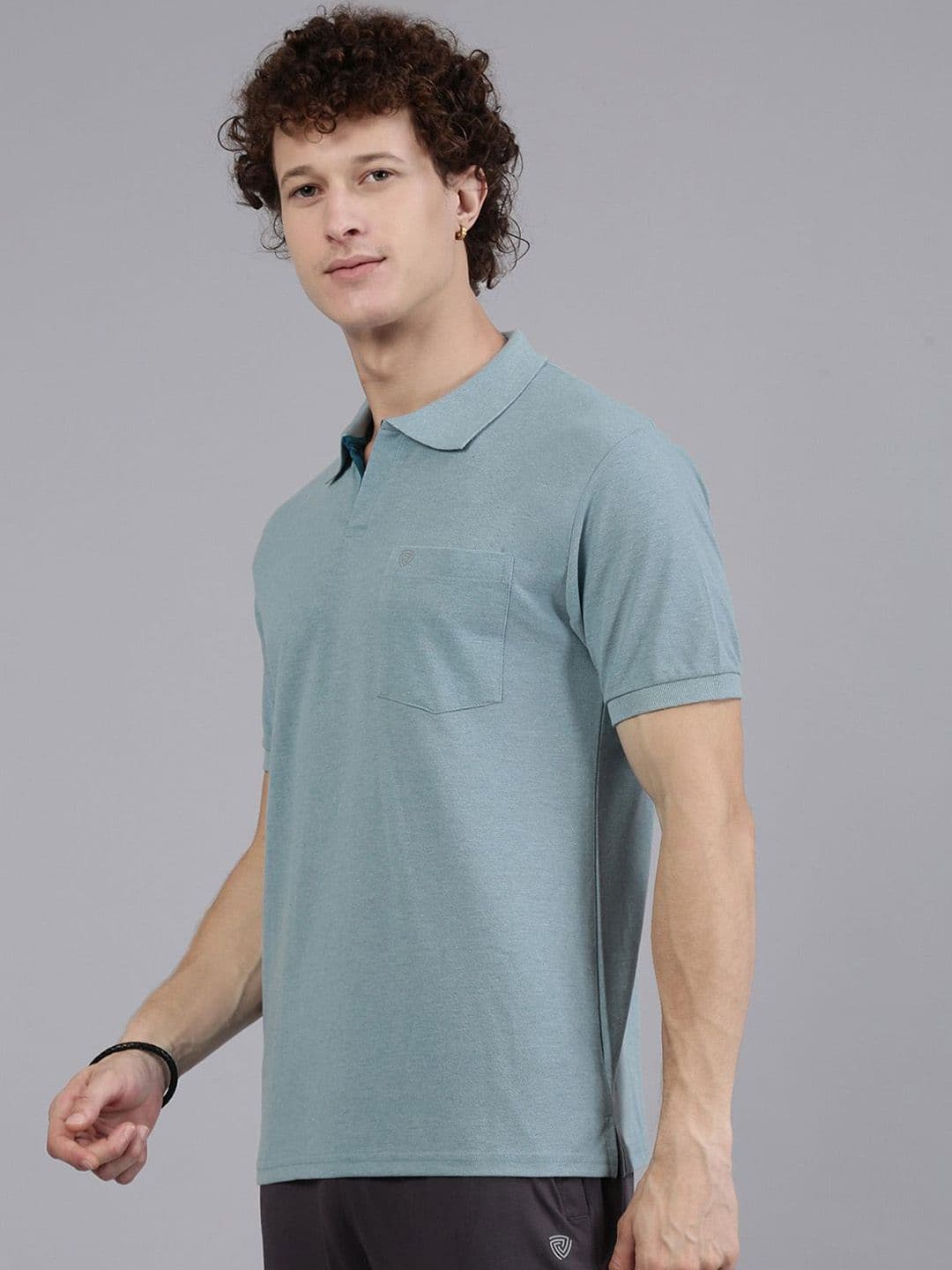 Lux Cozi Men Solid Polo Collar Cotton T-shirt - view 1