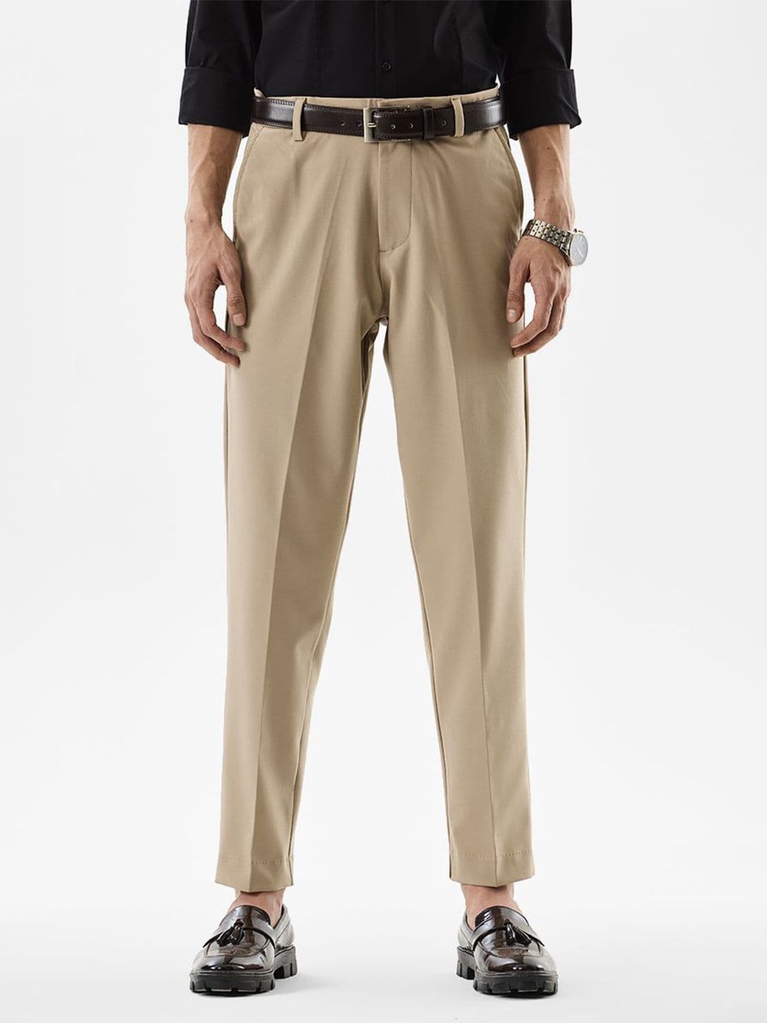 Snitch Men Slim Fit Mid-Rise Pleated Formal Trousers - view 1