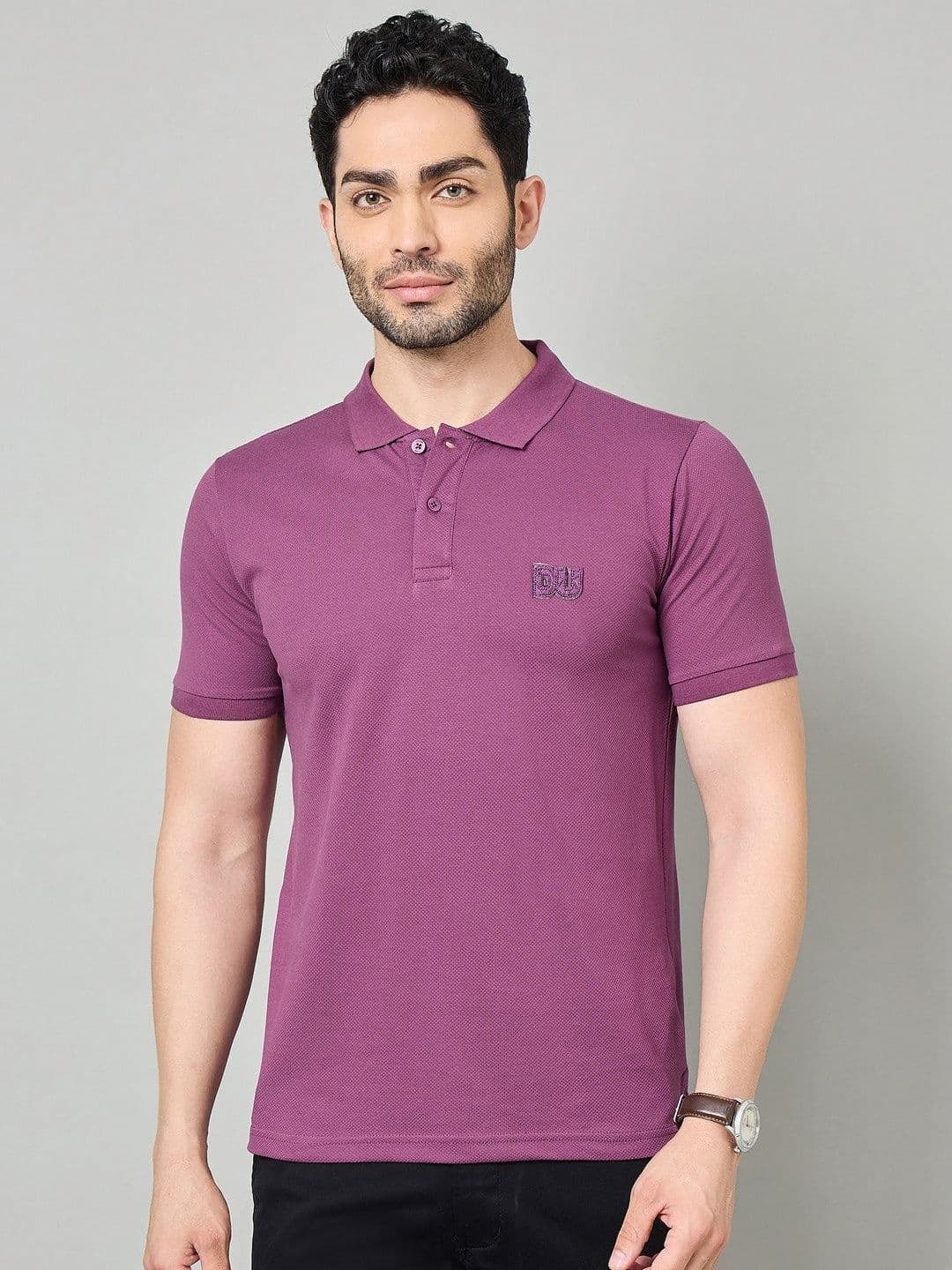 Duke Polo Collar Slim Fit Cotton T-shirt - view 1