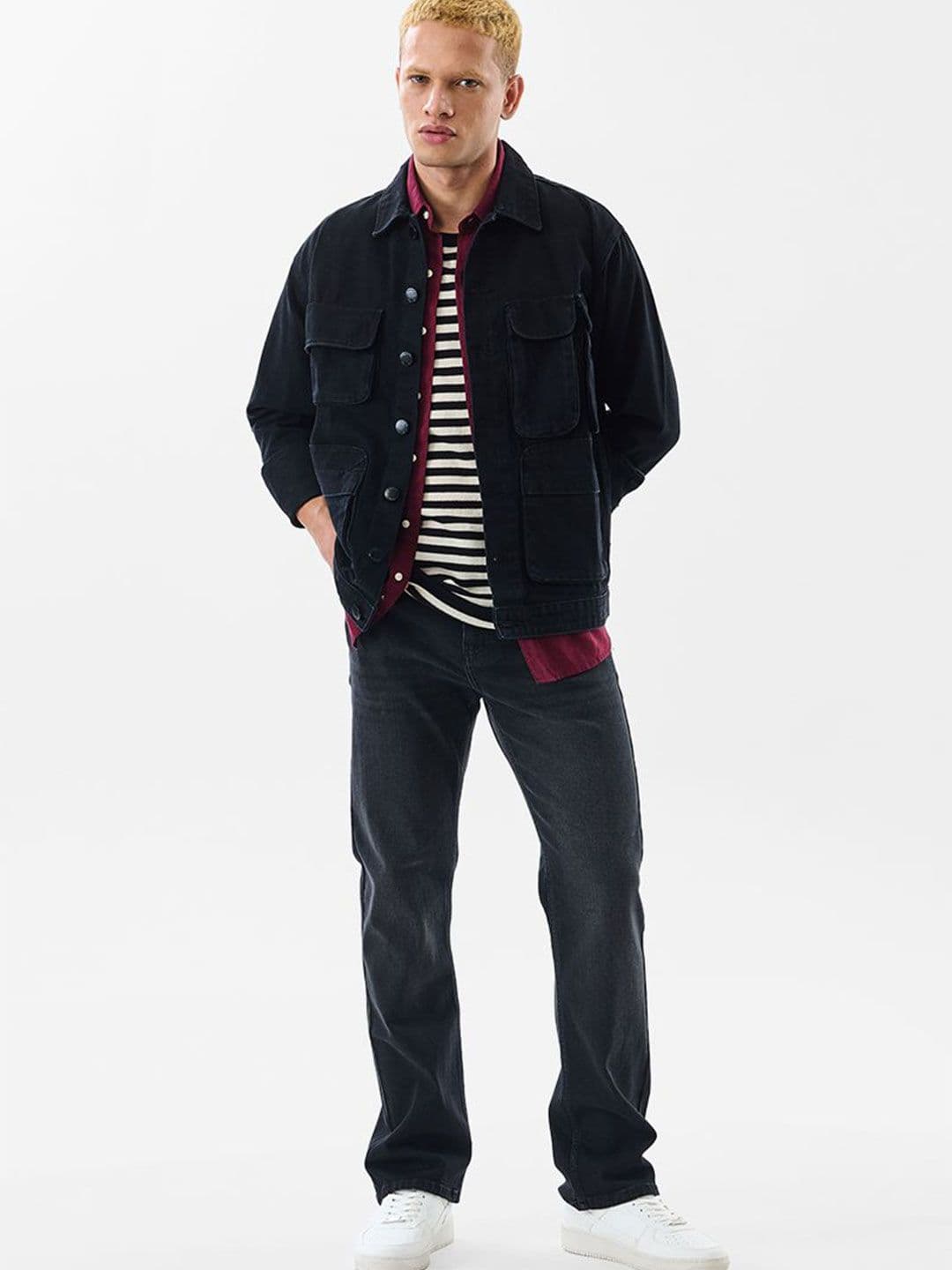 Snitch Men Solid Cotton Denim Jacket - view 1