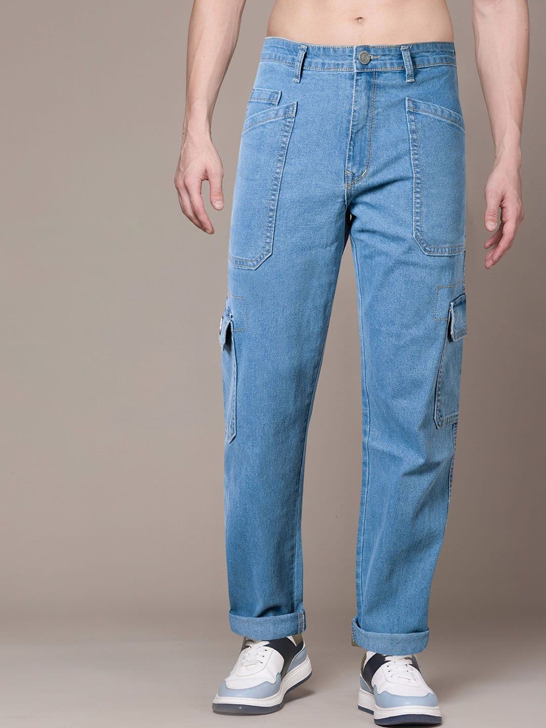 RIG BONE Men Loose Relaxed Fit Mid-Rise Light Fade Cargo Styles Jeans - view 1