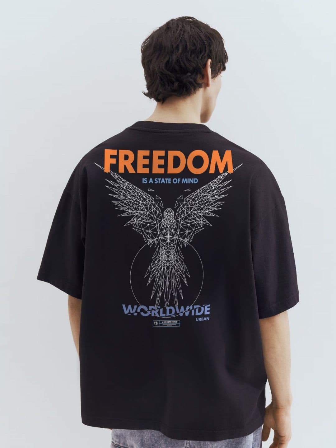 TOGS & TERRE Classic Typography Printed Oversized Organic Cotton T-shirt - view 1