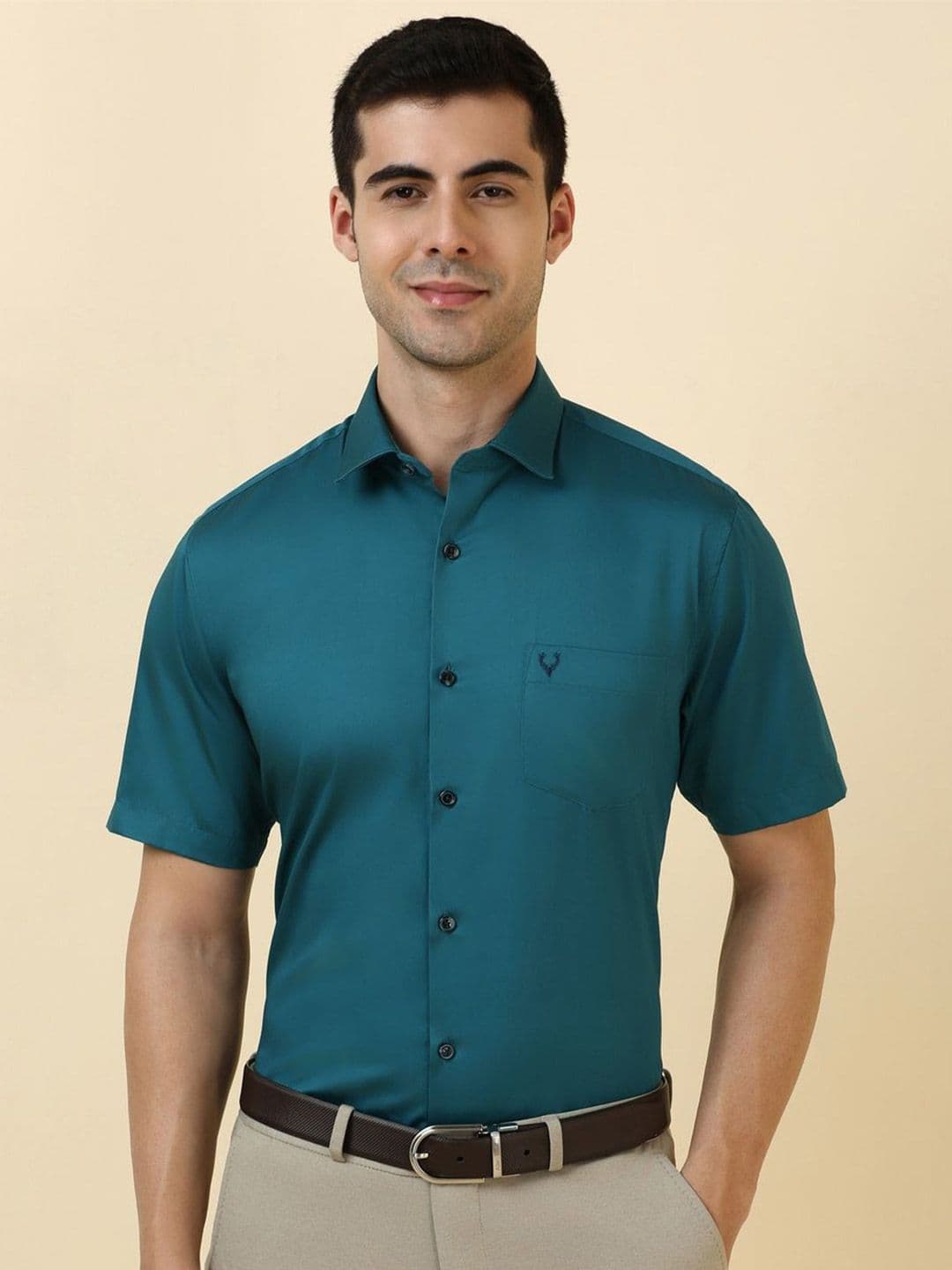 Allen Solly Men Solid Spread Collar Cotton Formal Shirt - view 1