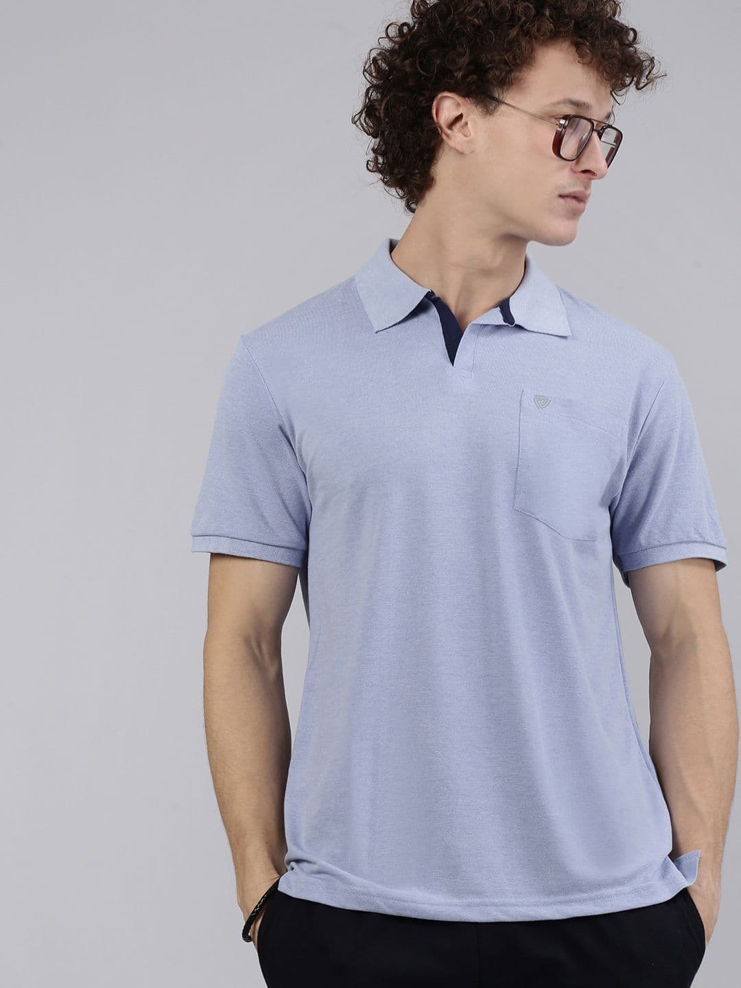 Lux Cozi Men Solid Polo Collar Cotton T-shirt - view 1