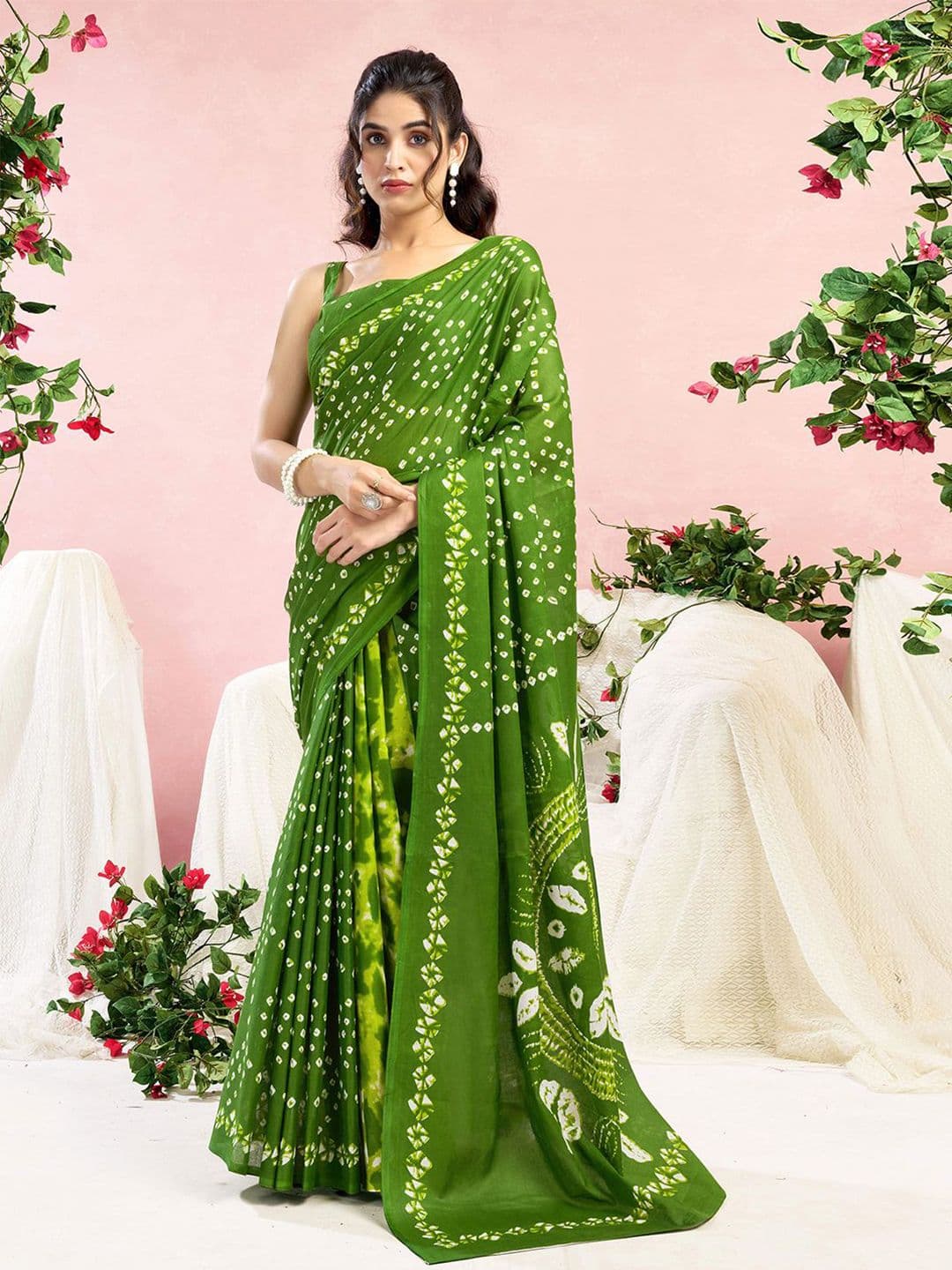 Mitera Bandhani Printed With Unstiched Blouse Piece - view 1